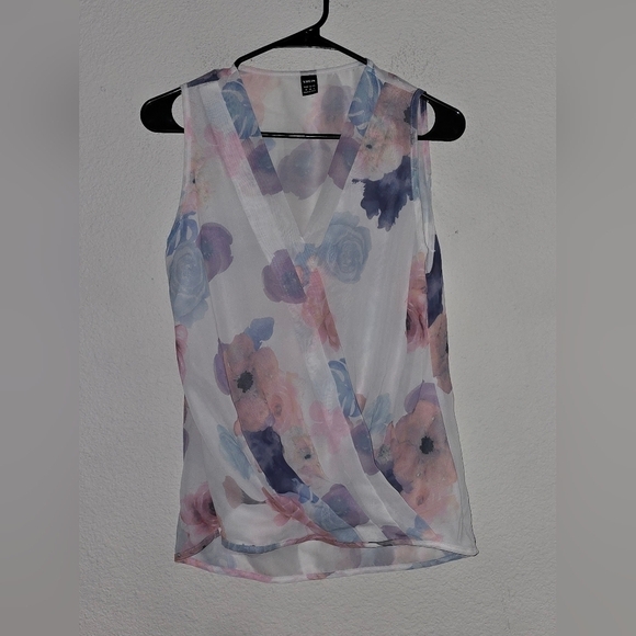 Shein women's wrap sleevesless top in size medium color purple and blue … - Picture 6 of 9